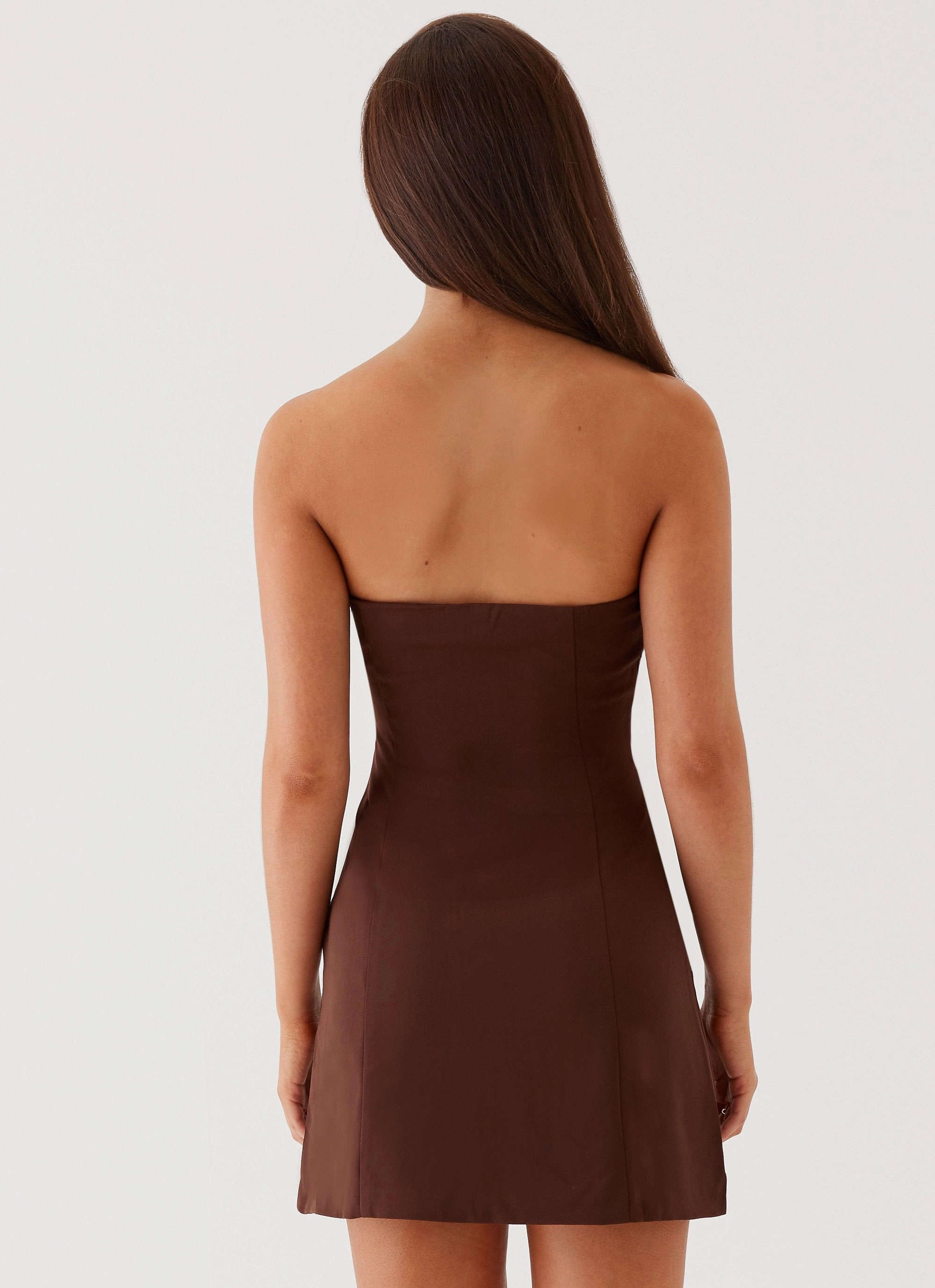 All-Purpose Comfort Ayanna Strapless Mini Dress - Chocolate