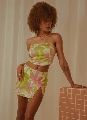 Heritage Inspired Euphoria Low Rise Mini Skirt - Retro Swirl