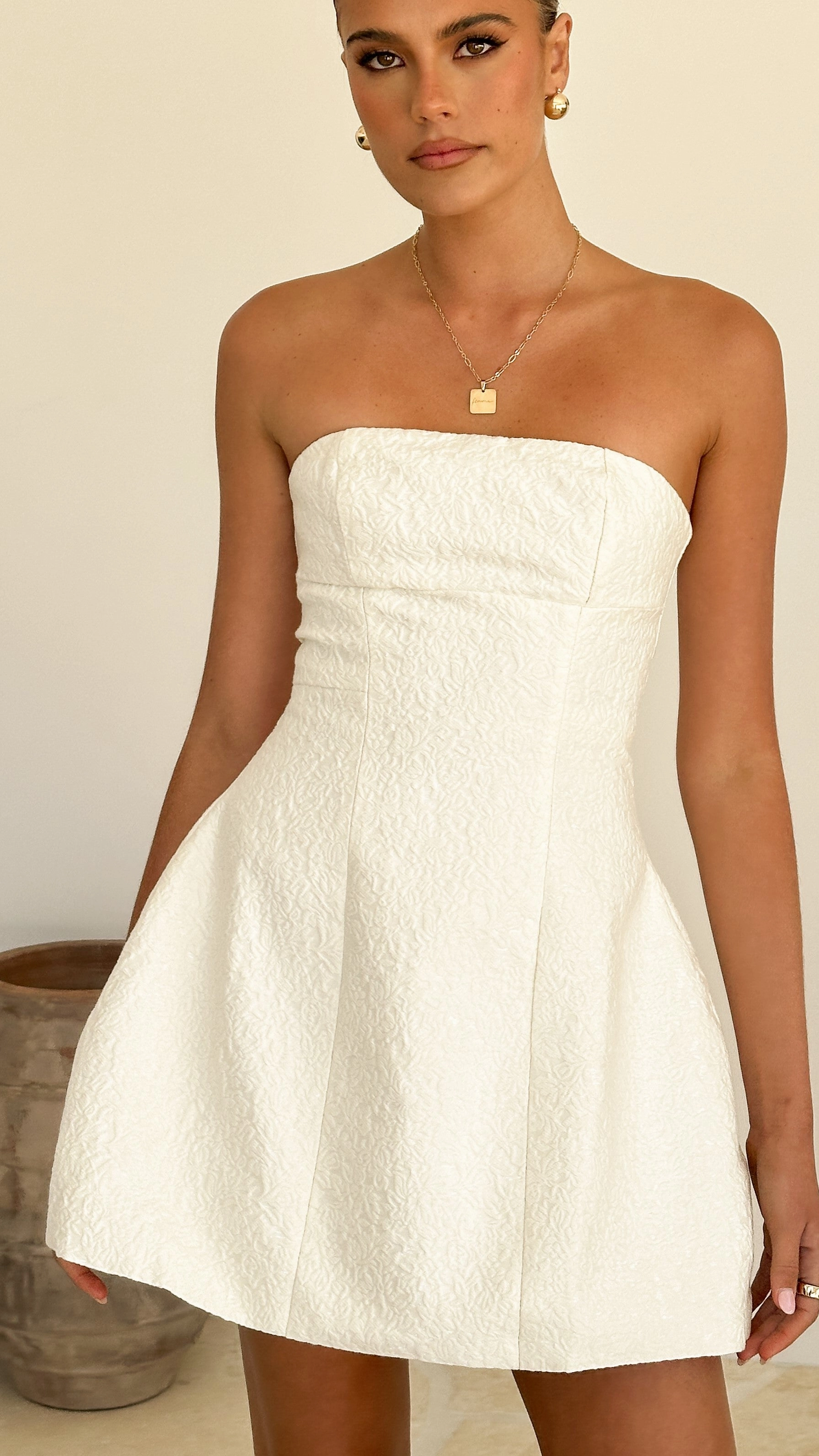 Shade Soft Evelyn Mini Dress - Cream