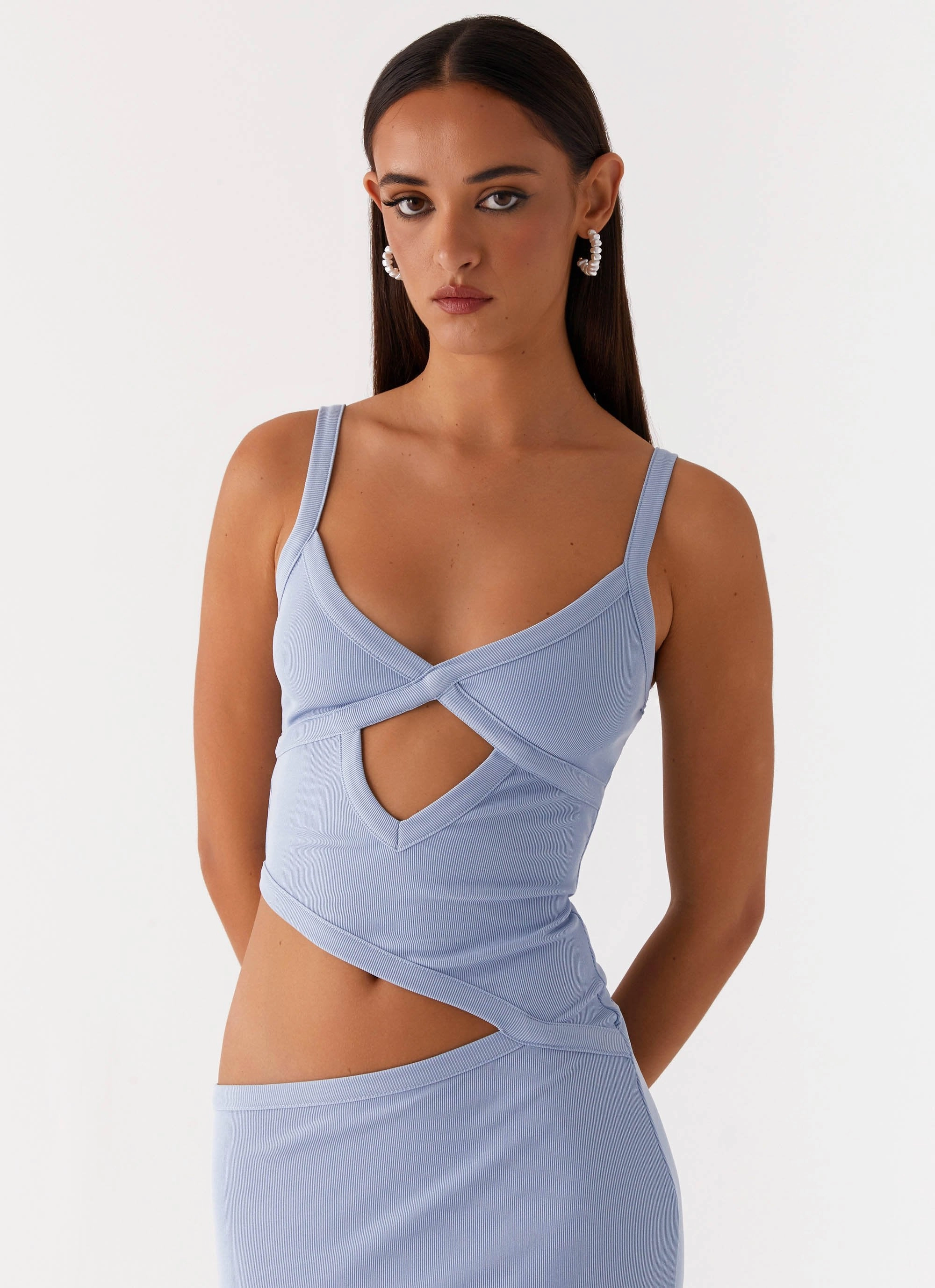 Light Fabrication Long Sleeve Jocelyn Maxi Dress - Blue