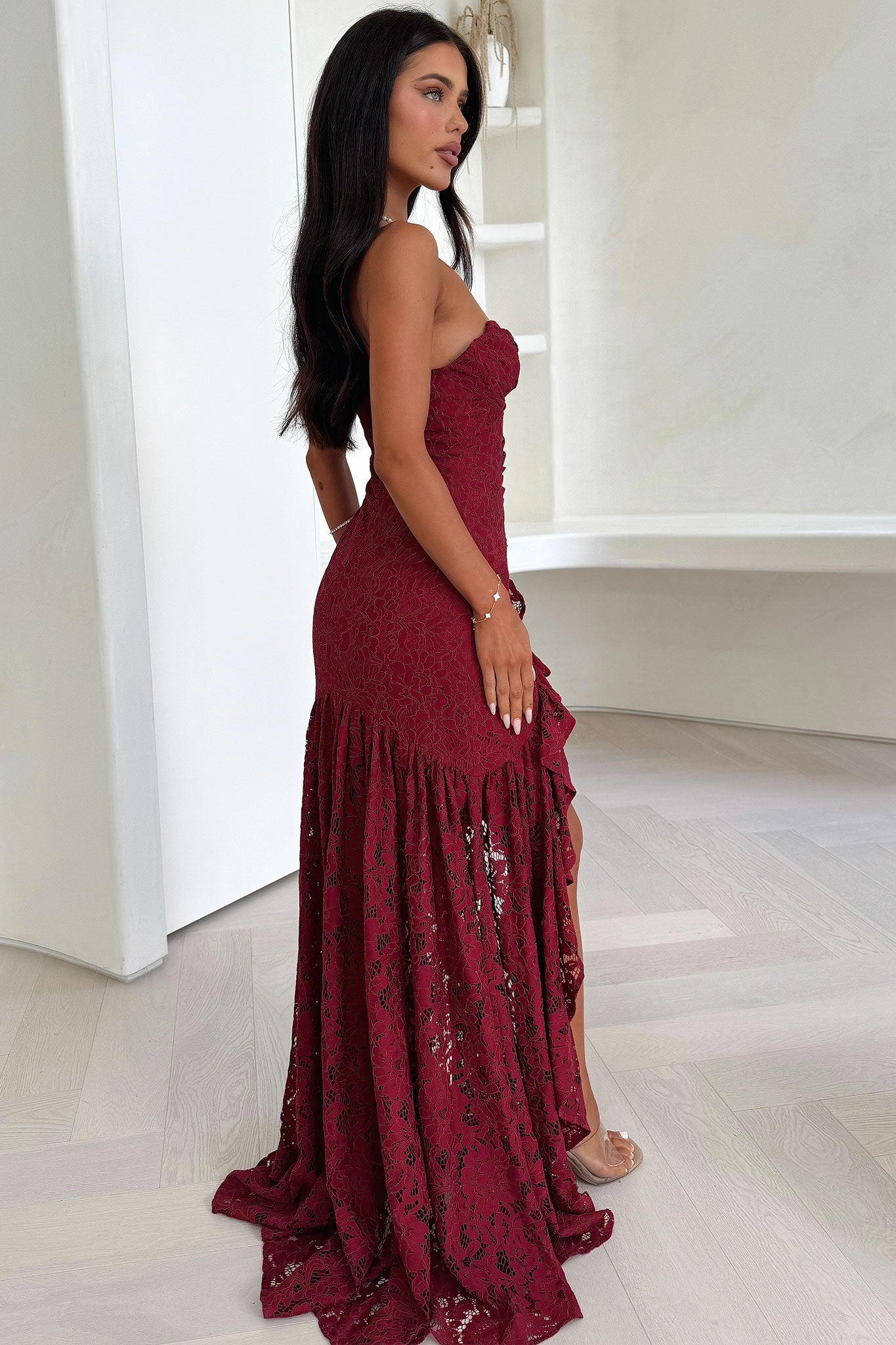 WaterRepellentCoating Everdine Maxi Dress - Burgundy