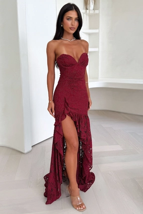 Flattering Cut Wear Everdine Maxi Dress - Burgundy
