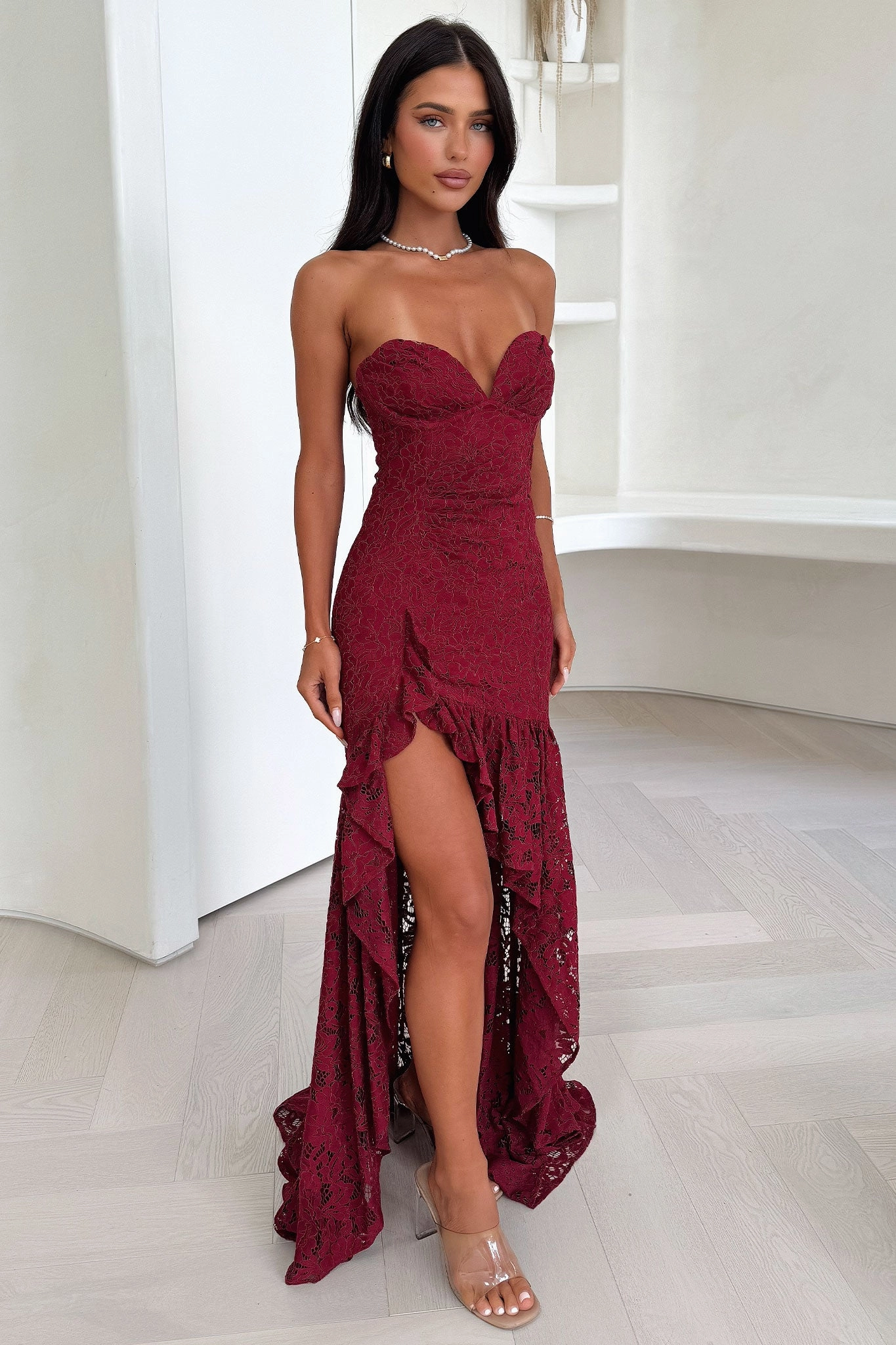 Flattering Cut Wear Everdine Maxi Dress - Burgundy