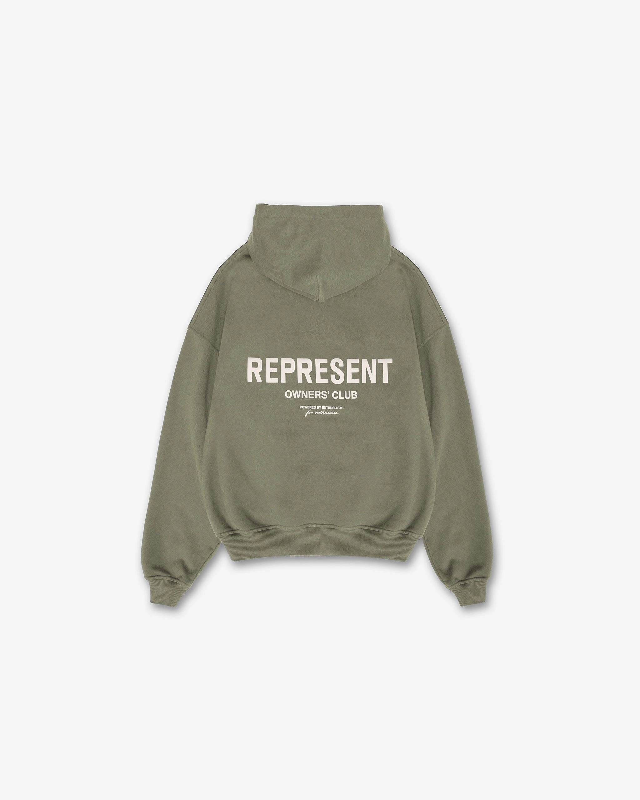 Represent Owners Club Hoodie - Olive Reinforced Shoulder Panels