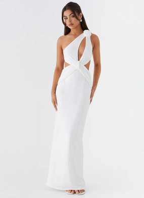 Flattering and Effortless Sharp Detail Lovesome Rosa Maxi Dress - White