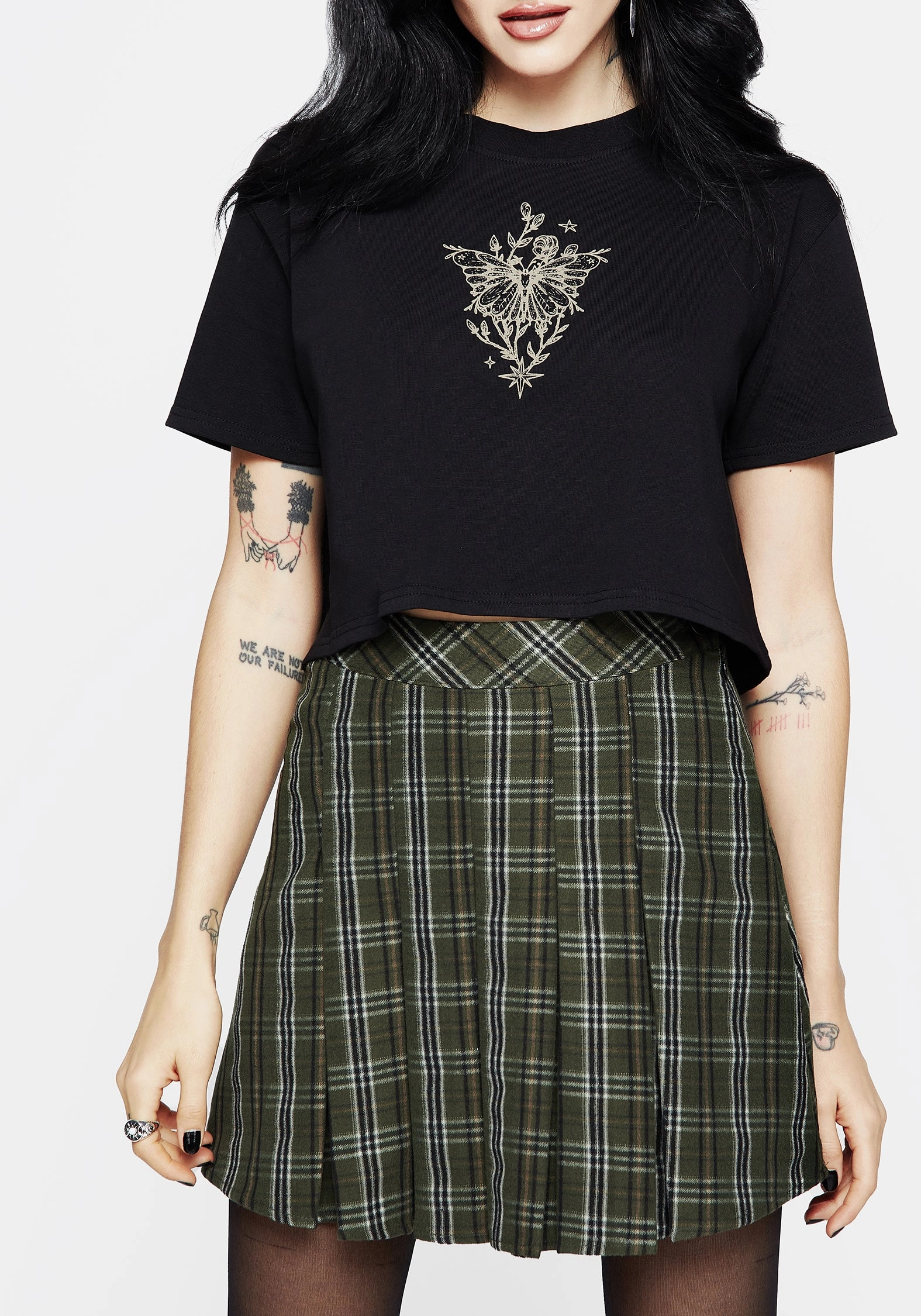 Resort Vacation Soft Aesthetic Morningstar Check Pleated Micro Mini Skirt