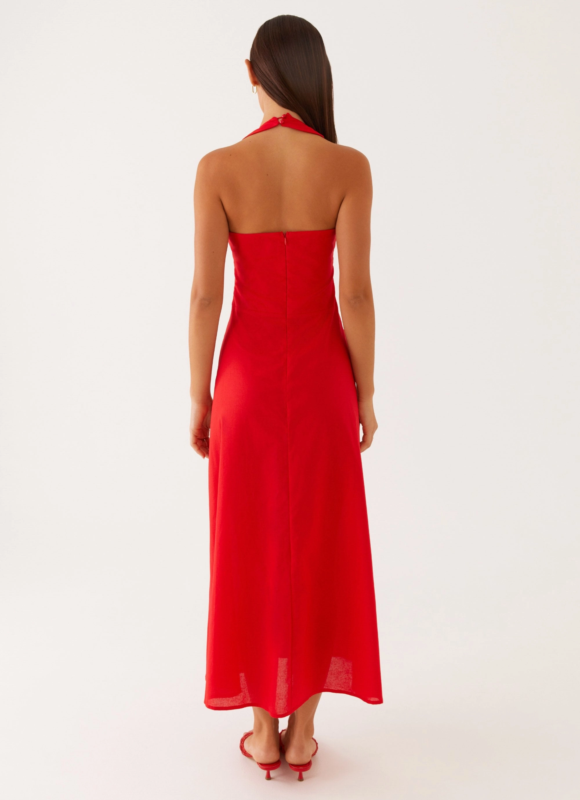 EcoFriendlyDye Falling For You Midi Dress - Red