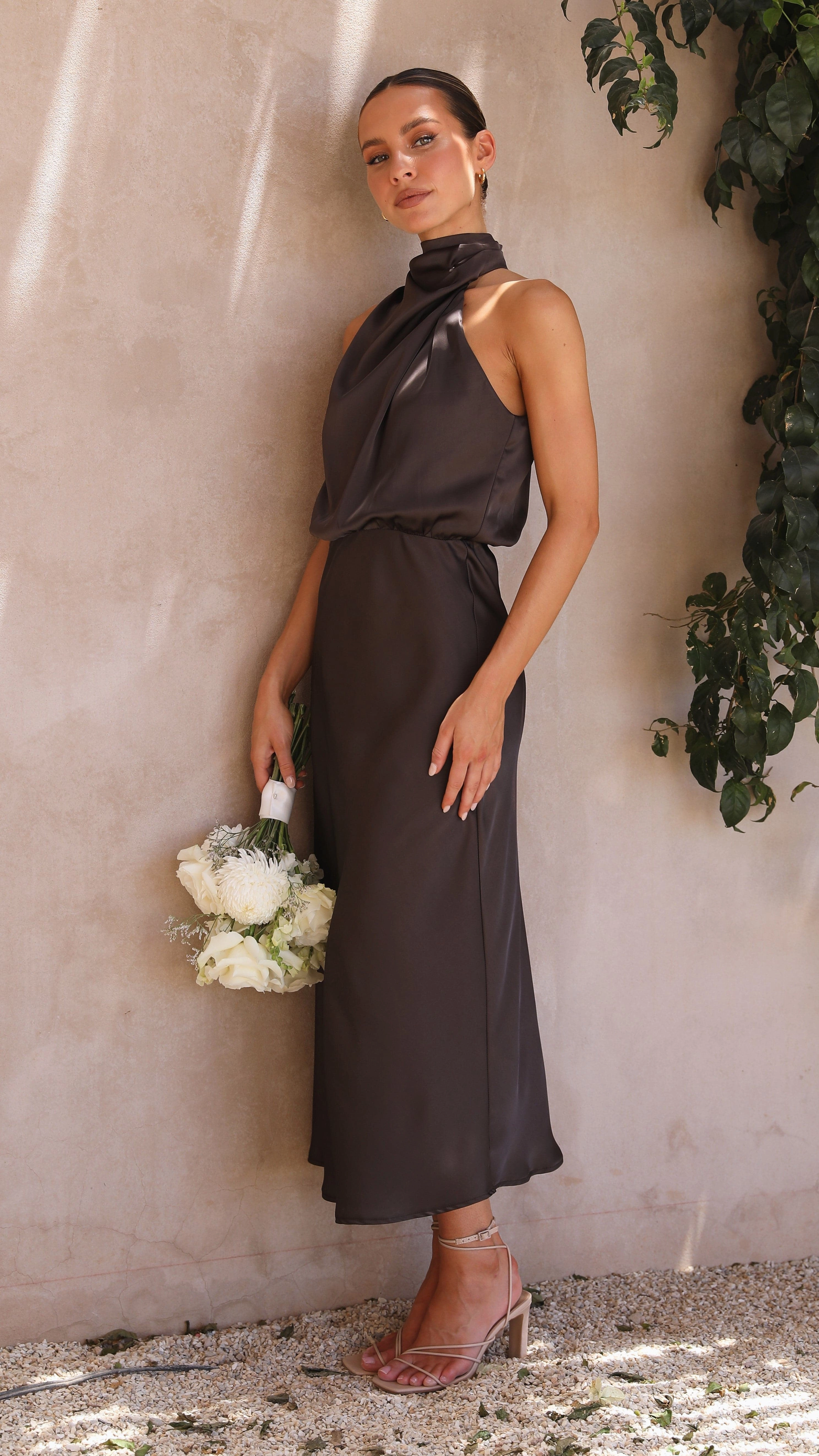 Esther Maxi Dress - Espresso Structured Fit