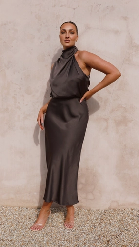 Trendy Silhouette Esther Maxi Dress - Espresso