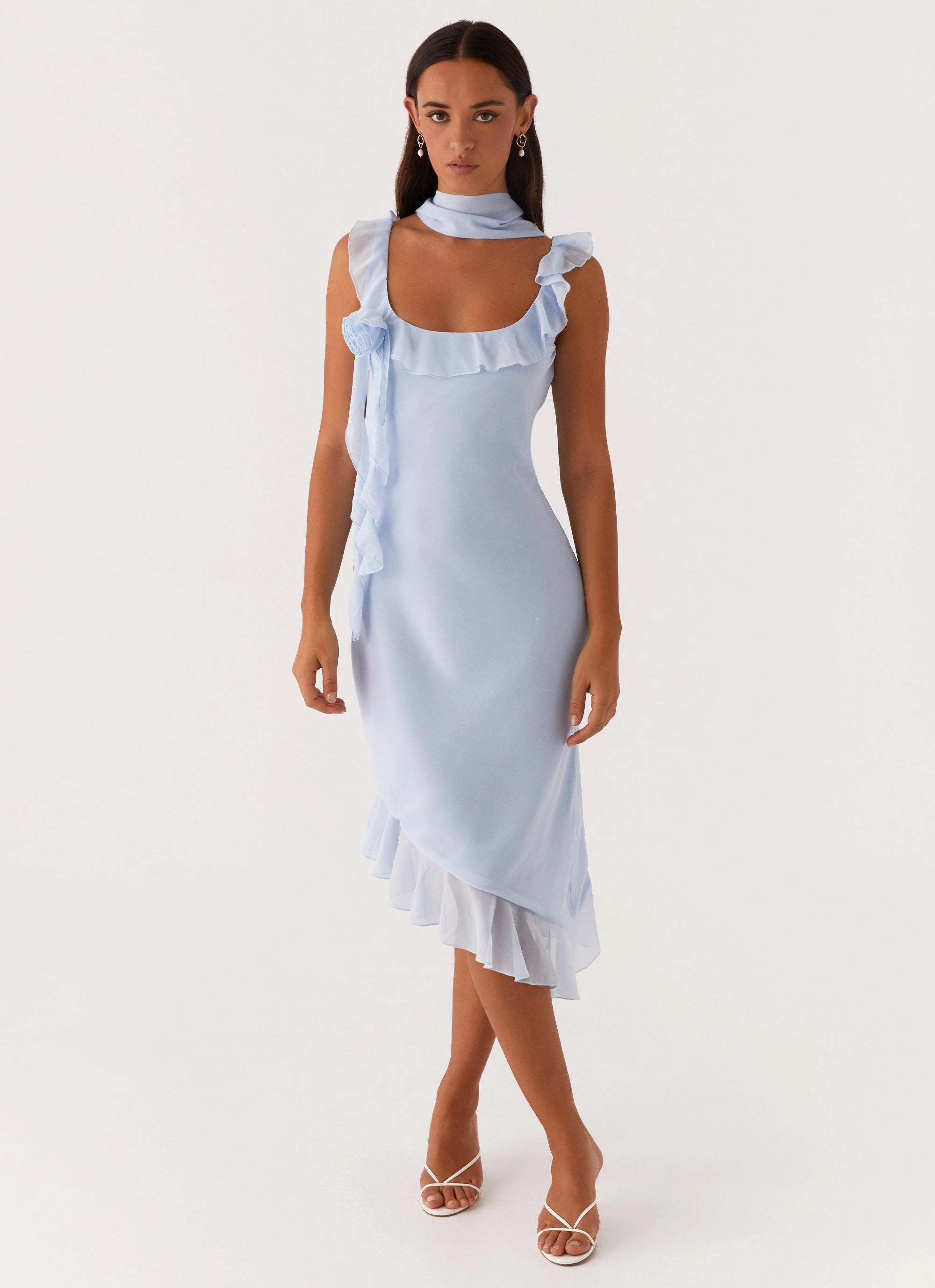 Comfortable casual dress Lounge Fit Fariday Midi Dress - Blue