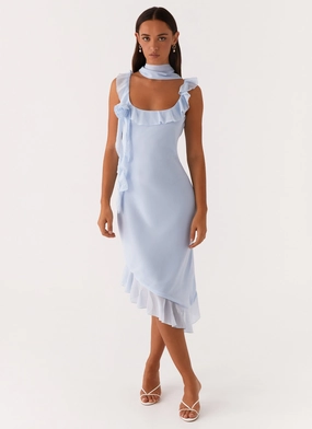 Comfortable casual dress Lounge Fit Fariday Midi Dress - Blue