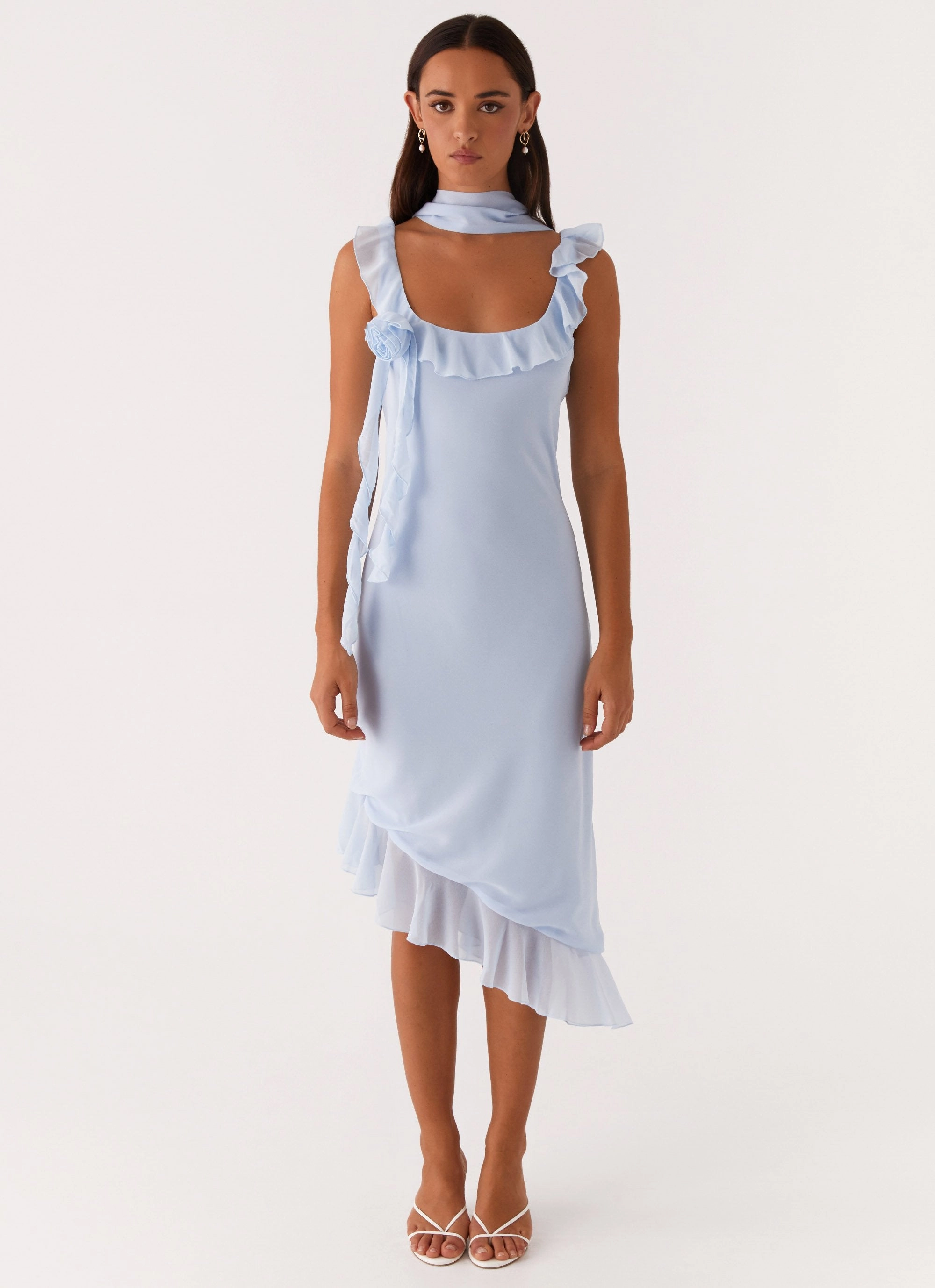 City Rhythm Versatile Comfort Fariday Midi Dress - Blue