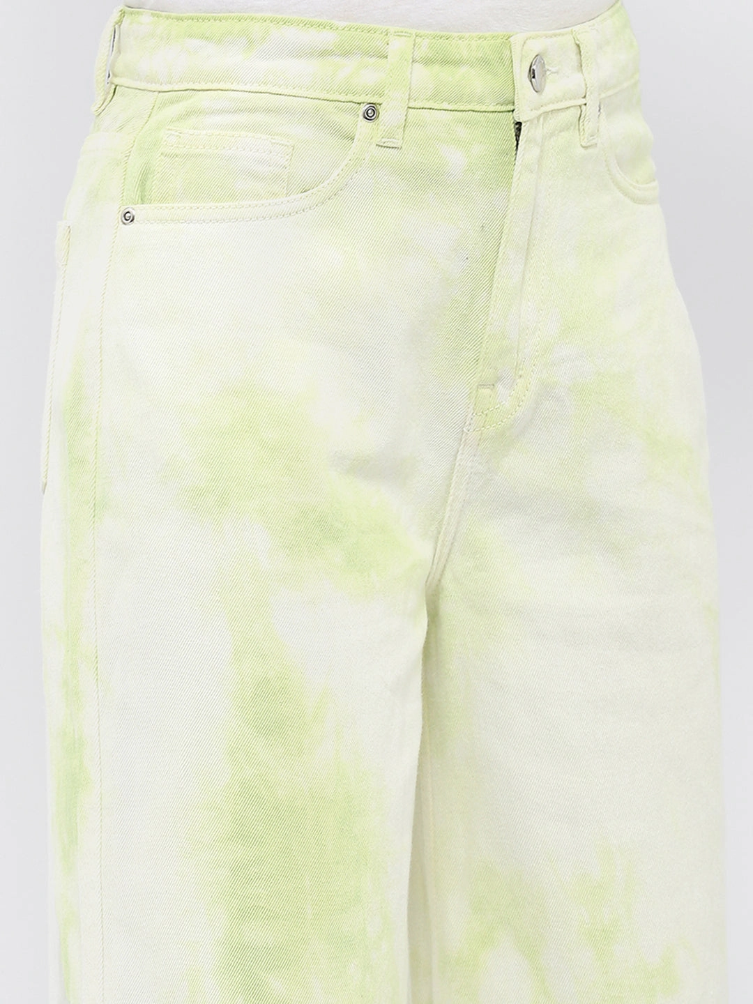 Madame Tie-Dye Green Wide Leg Jeans Perfect Waist