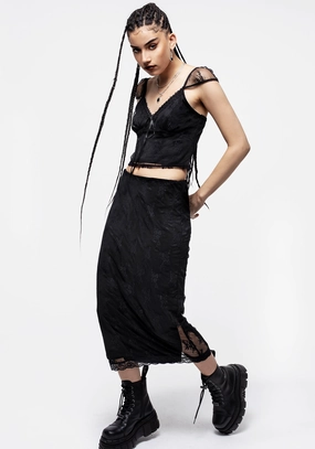Hailey Stretch Lace Midi Skirt Chill Feel