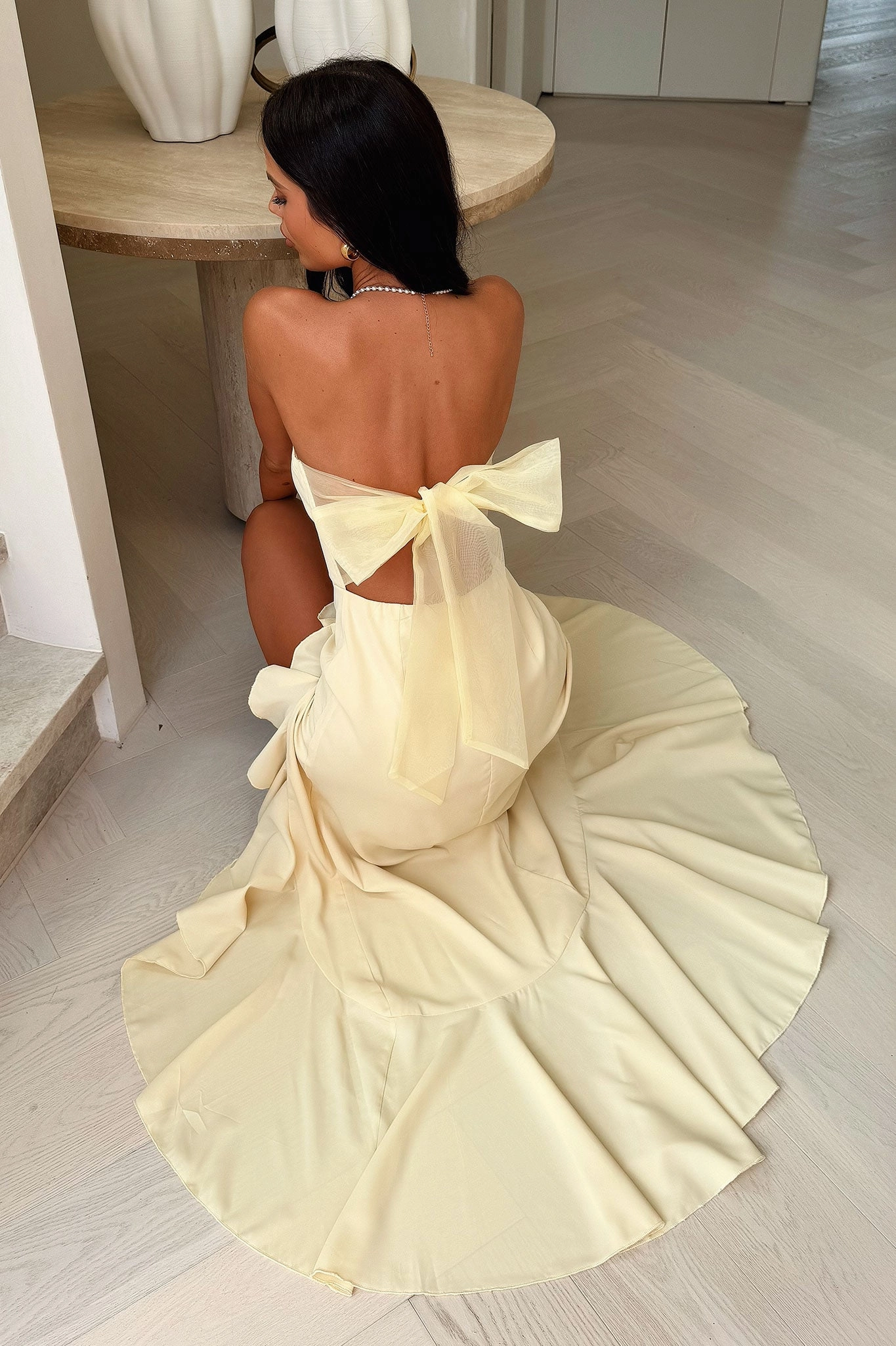 Milford Strapless Maxi Dress - Yellow Balanced Fit