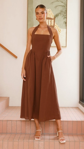Caden Maxi Dress - Chocolate Chic and Stylish