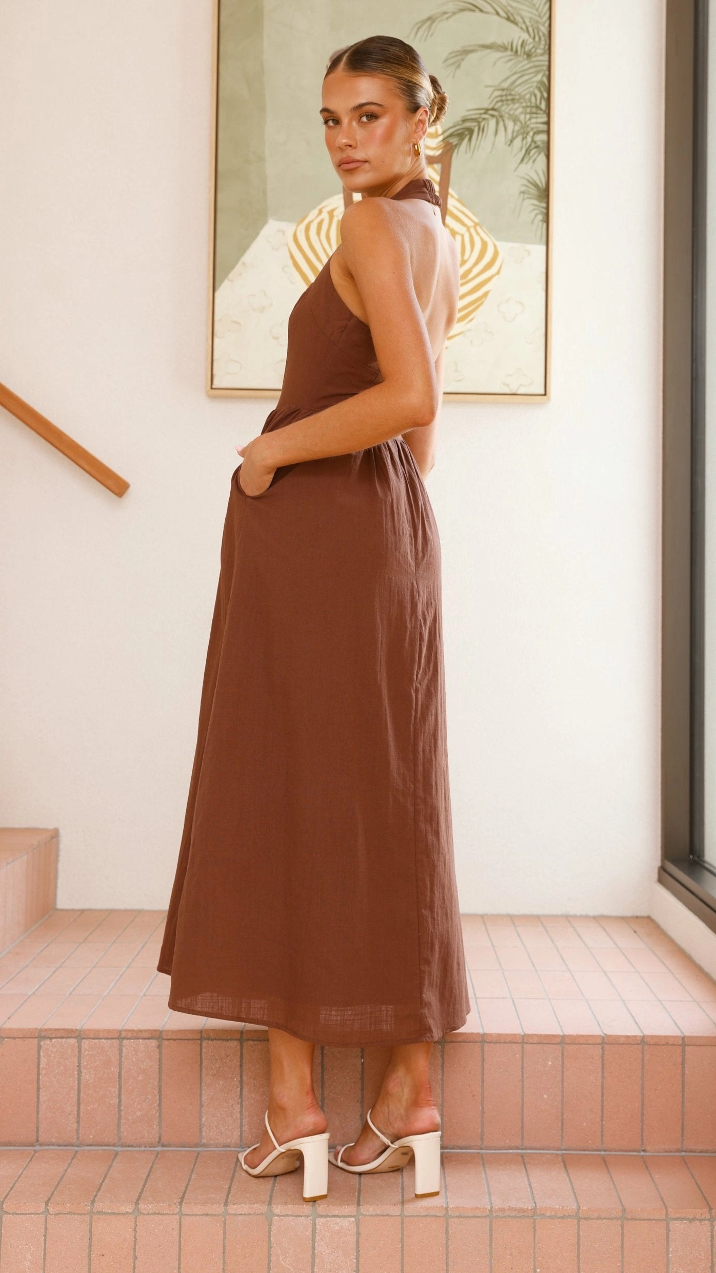 Comfy Fit Caden Maxi Dress - Chocolate