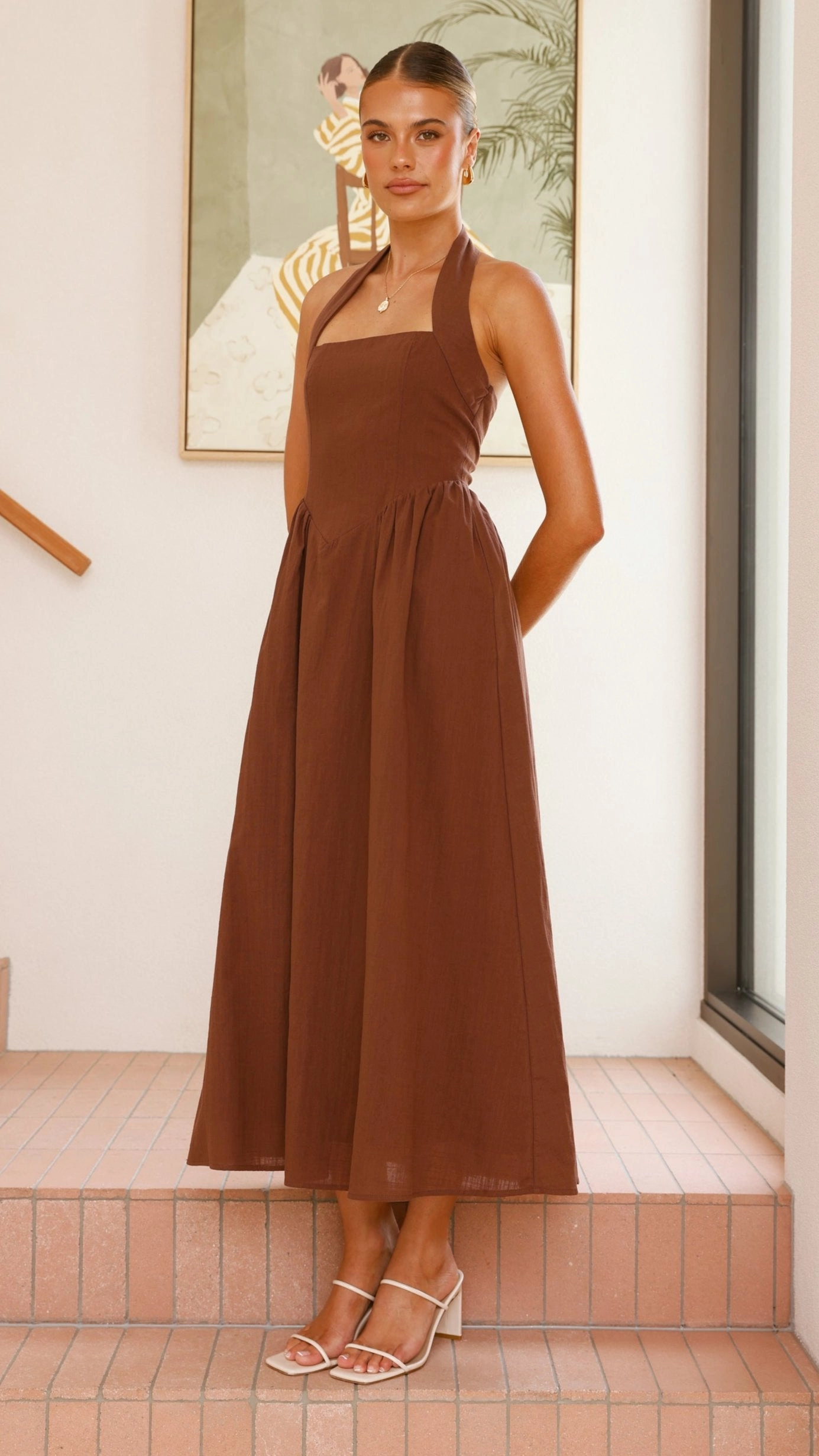 Casual Chic Wear Reversible-Style Caden Maxi Dress - Chocolate
