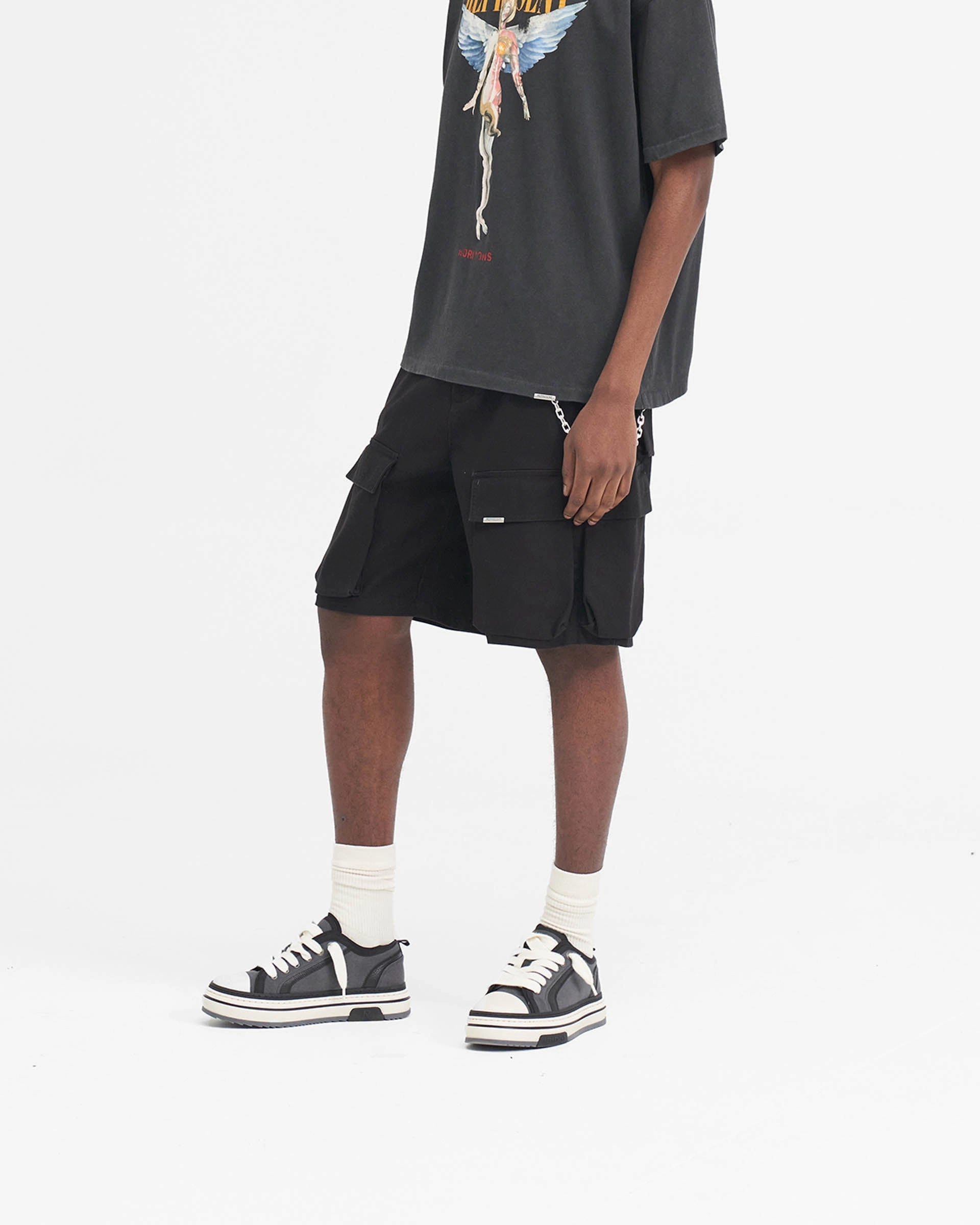 Easy Fit Wear Multi Pocket Design Baggy Cotton Cargo Short - Black