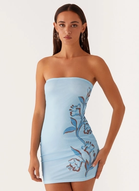 Finley Mini Dress - Blue Floral relaxed shape