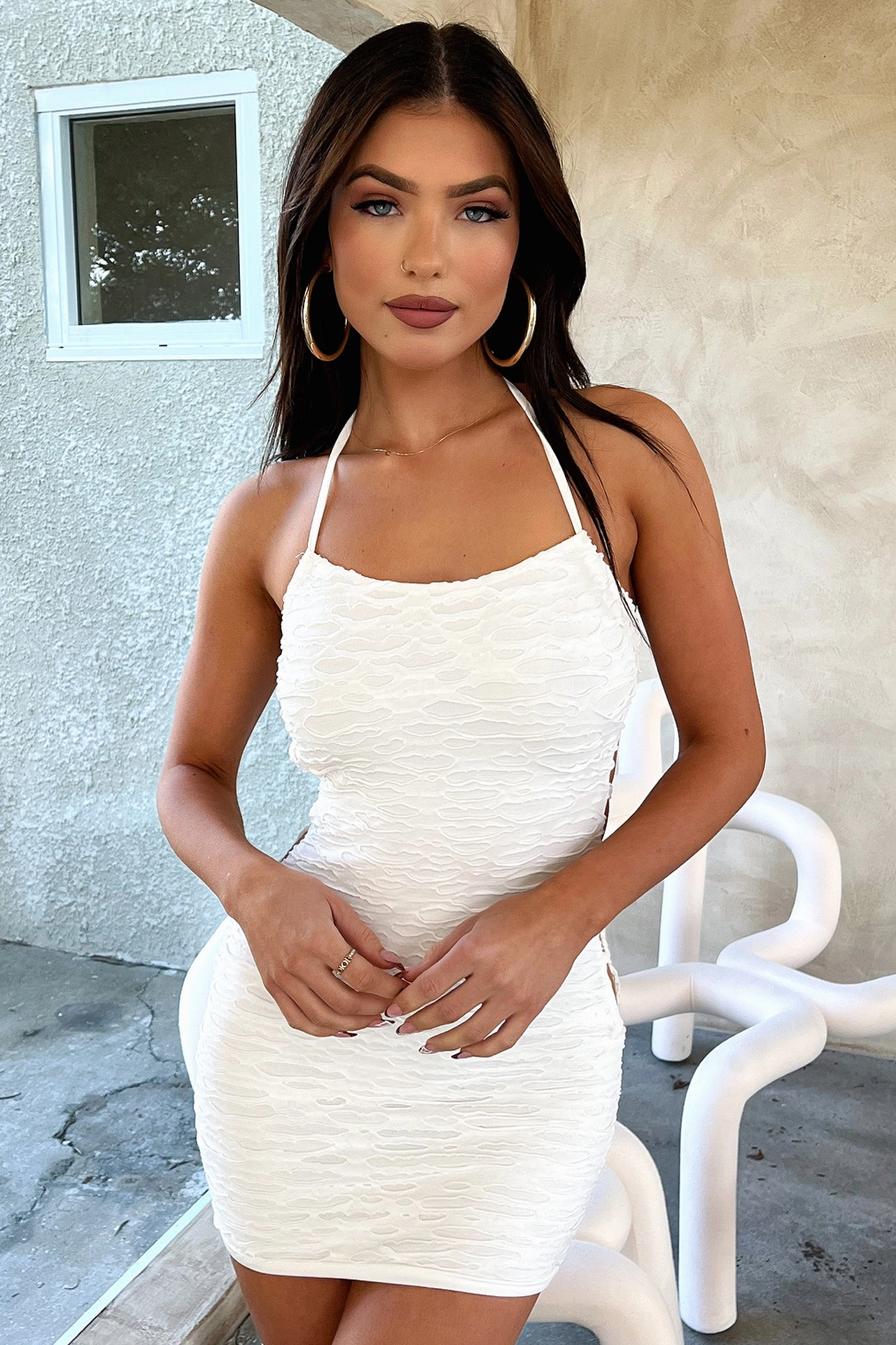 Easy Draping Mazari Dress - White
