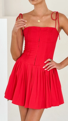 Bethi Mini Dress - Red Relax Layers