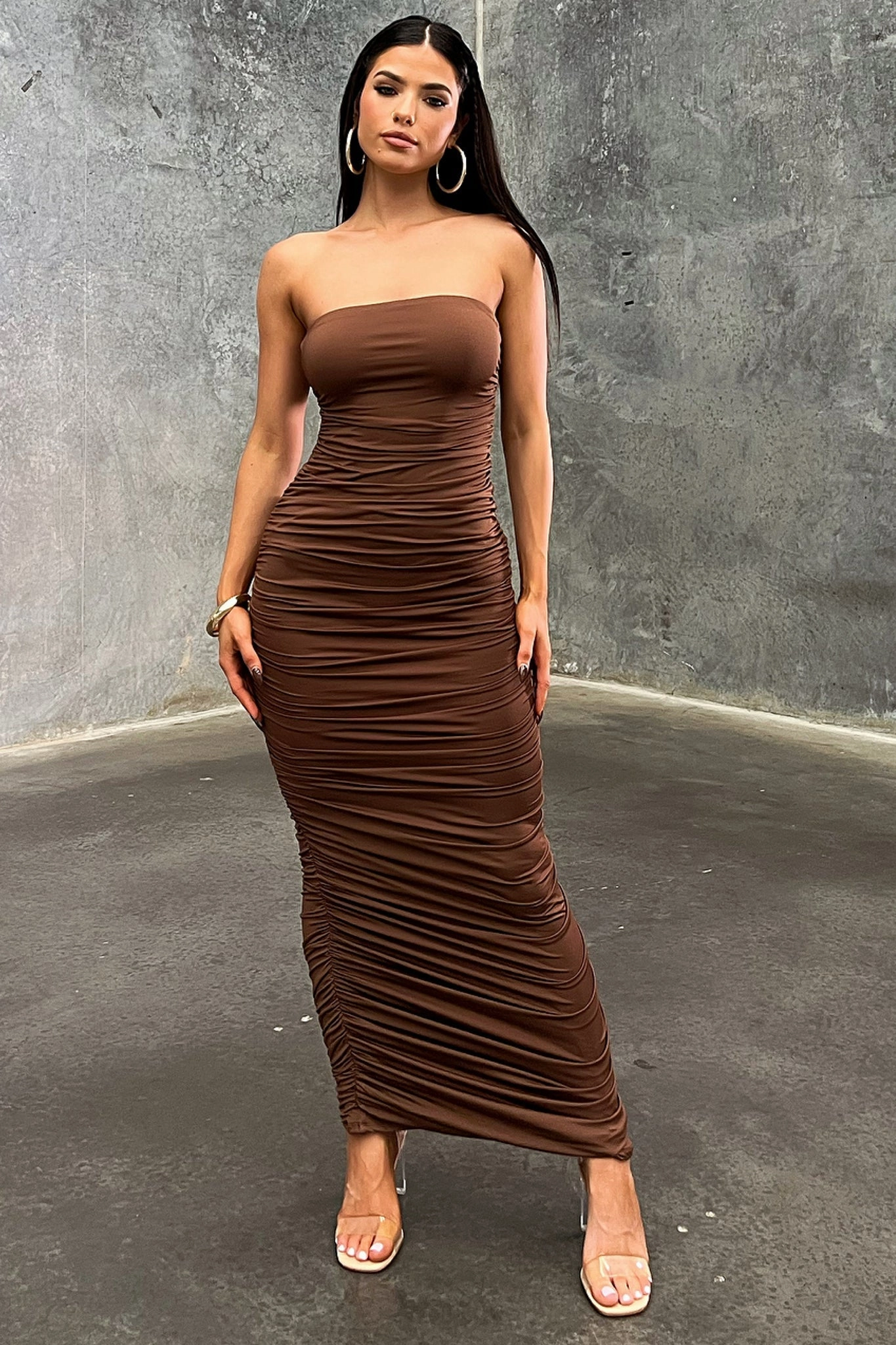Tonic Maxi Dress - Brown Layering Fit Classic Appeal