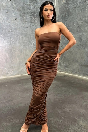 Tonic Maxi Dress - Brown Mood Focused tailored look
