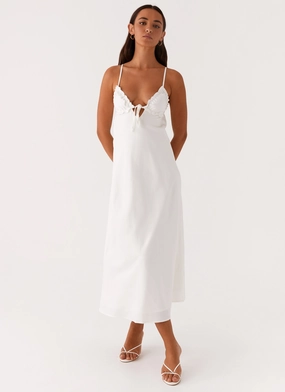 Functional Fit Sharp Mood Take Note Midi Dress - White