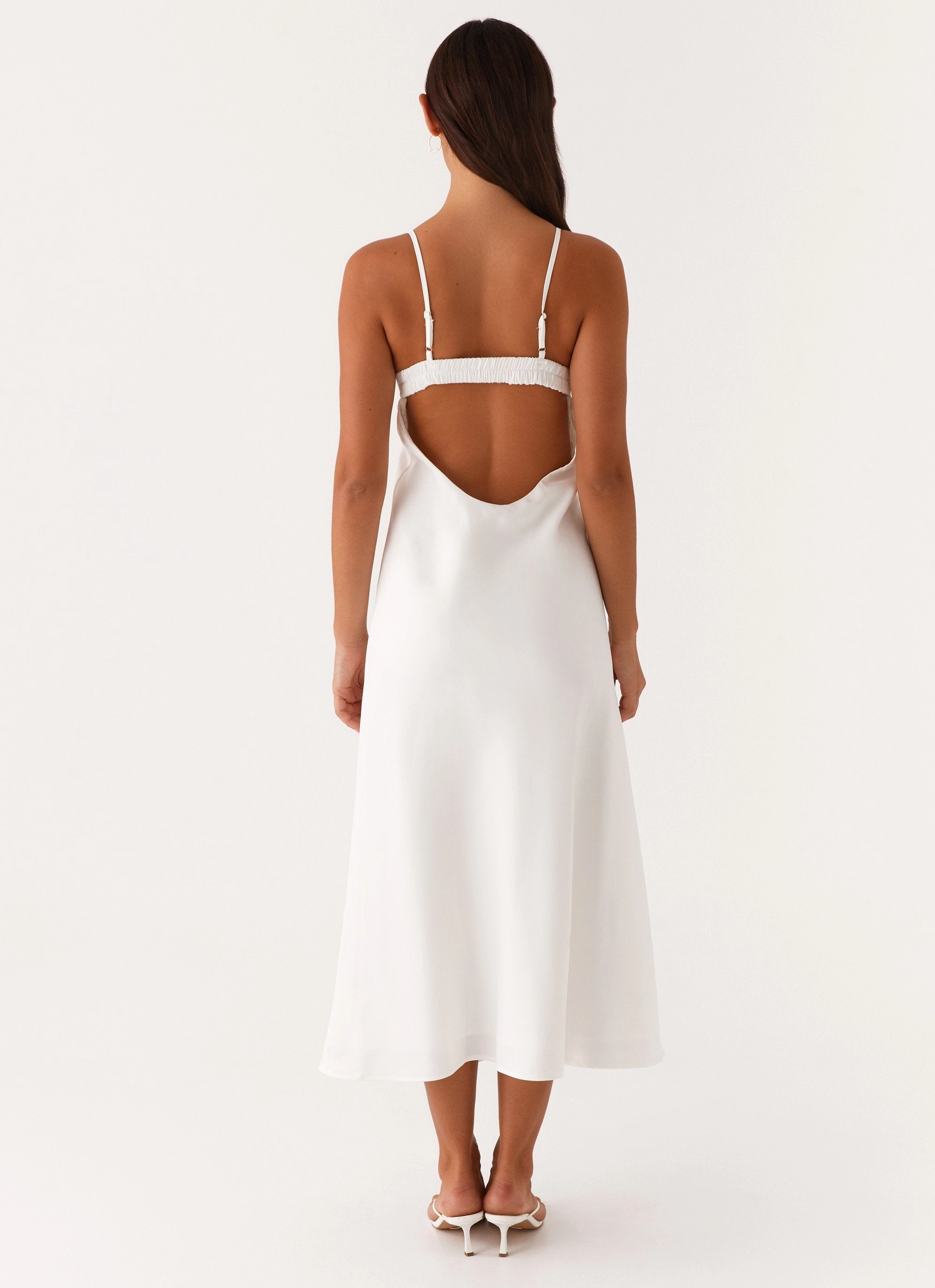 Take Note Midi Dress - White Everyday Look Silky Touch