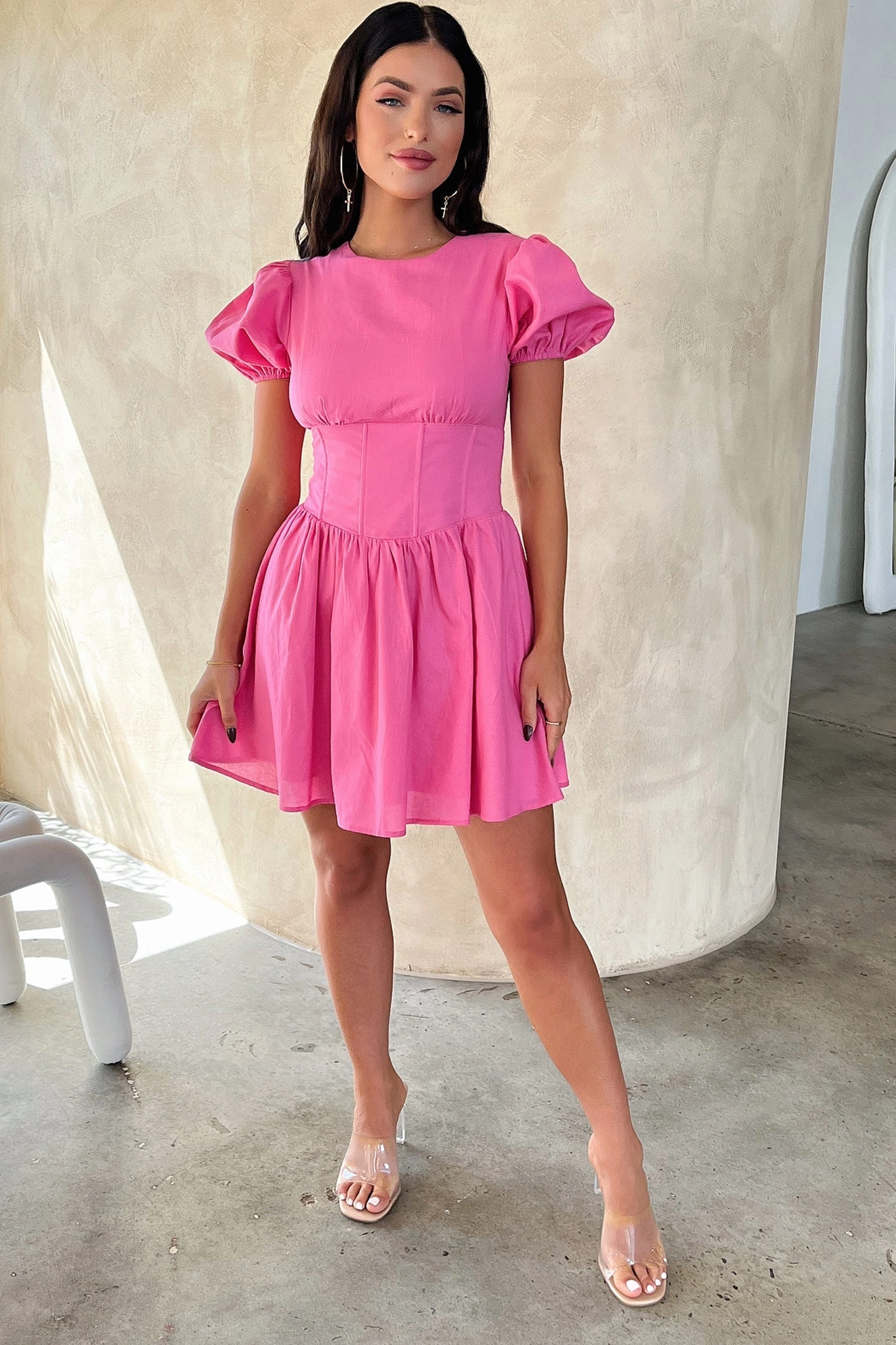Jordyn Dress - Hot Pink Eye Appeal Form Flow