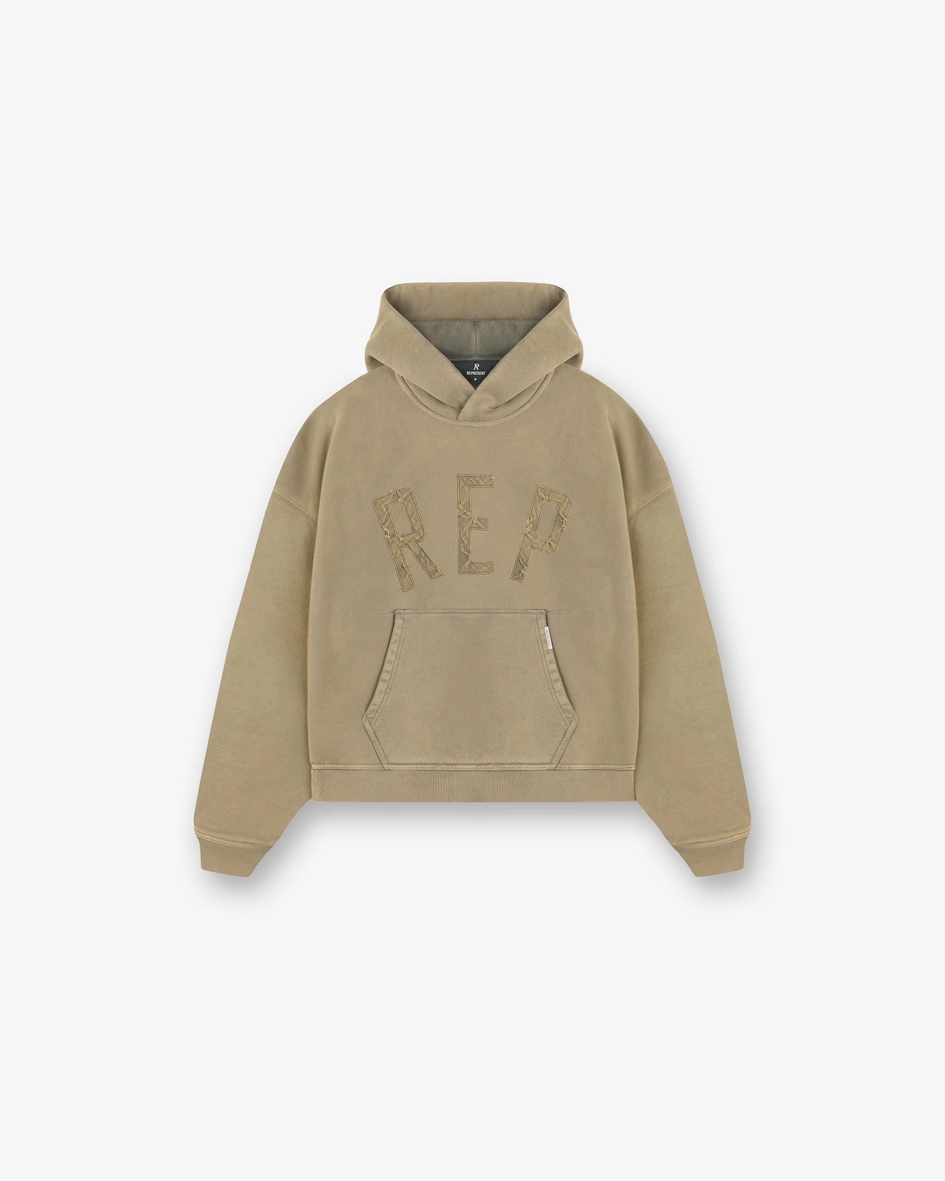 Rep Applique Hoodie - Fawn Yarn Dyed Fabric
