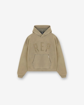 Rep Applique Hoodie - Fawn Yarn Dyed Fabric