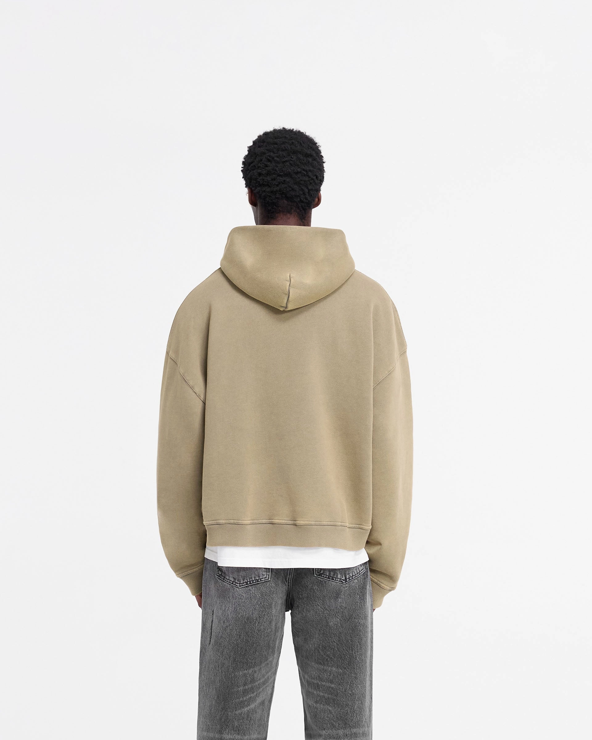 Scoop neck Rep Applique Hoodie - Fawn