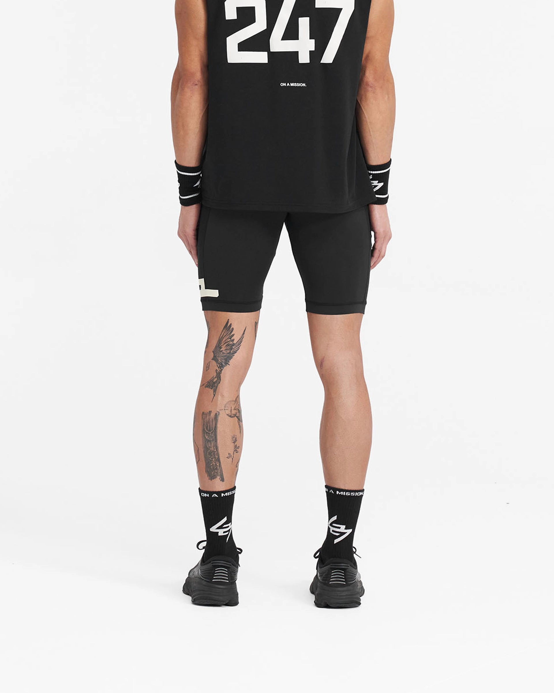 Casual Active Freestyle Fit 247 Cargo Half Tight - Jet Black