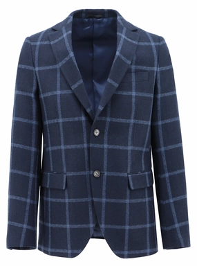 Melrose Blue Checked Sports Jacket Wrinkle Free Fabric Cozy Design