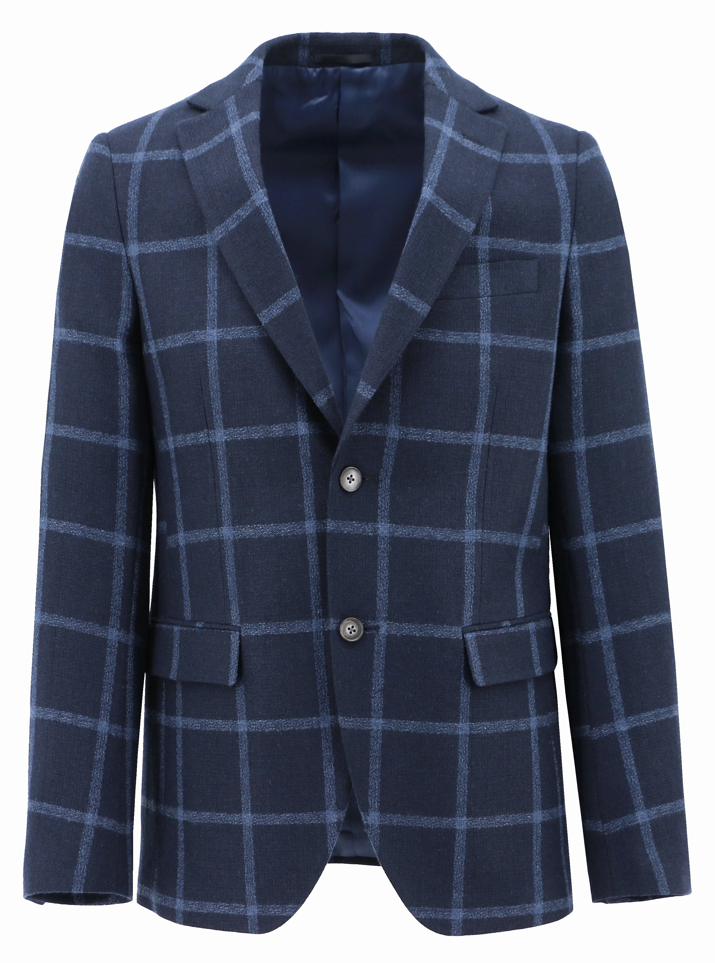 Melrose Blue Checked Sports Jacket Compact Fit Look