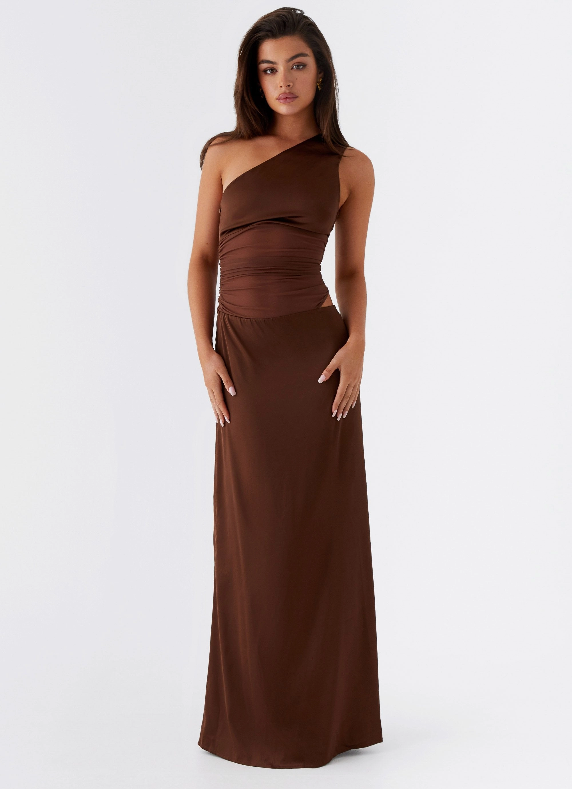 Juliette Maxi Dress - Chocolate Layered Comfort Wear Chic Harmony
