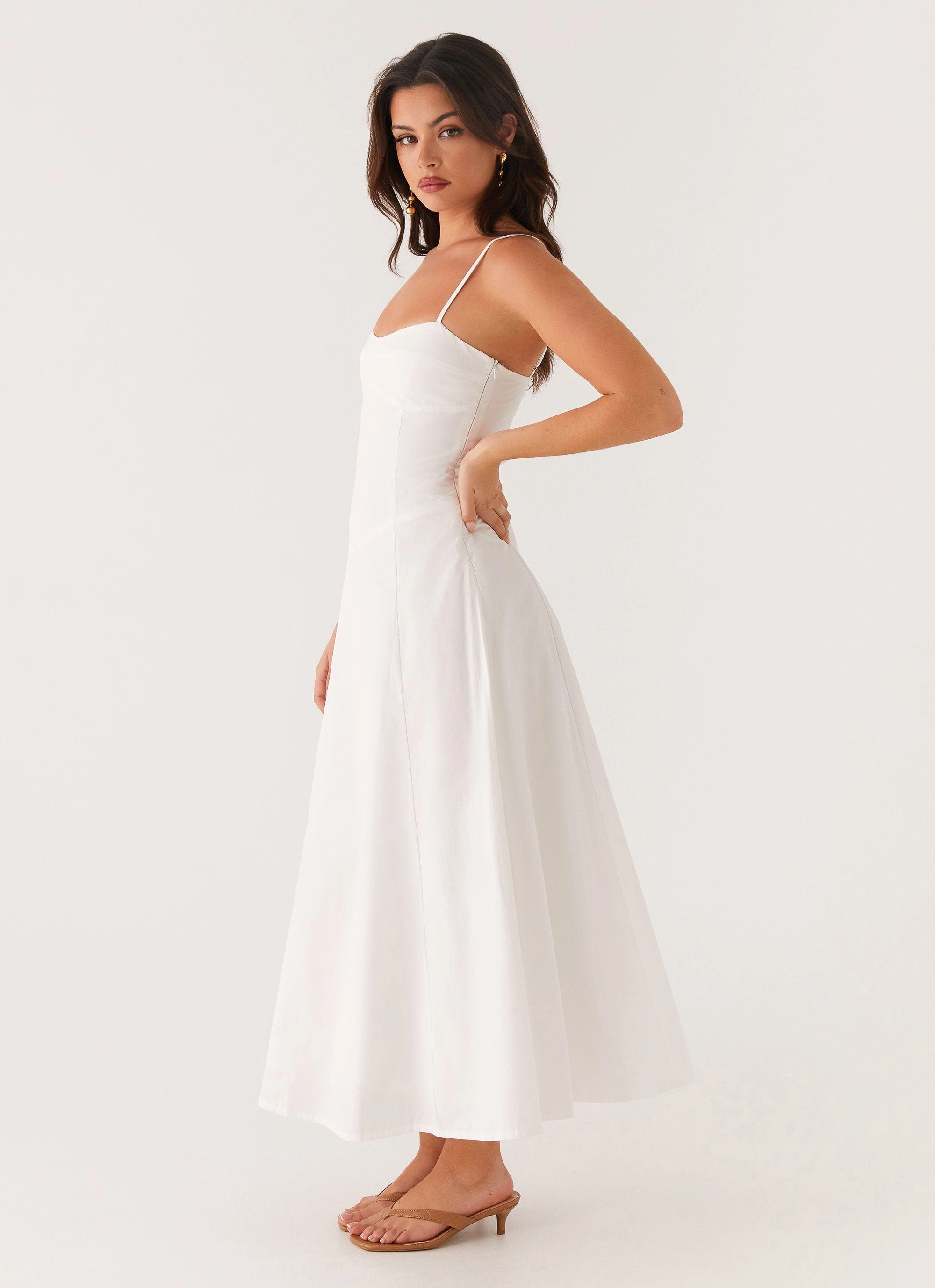 Noosa Midi Dress - White All Daywear Lightweight-Layer