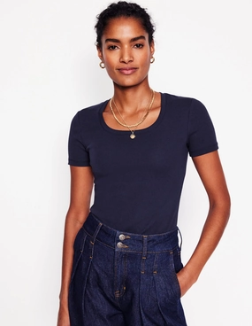 Essential Jersey T-Shirt-Navy Eco friendly materials Stretchy Top