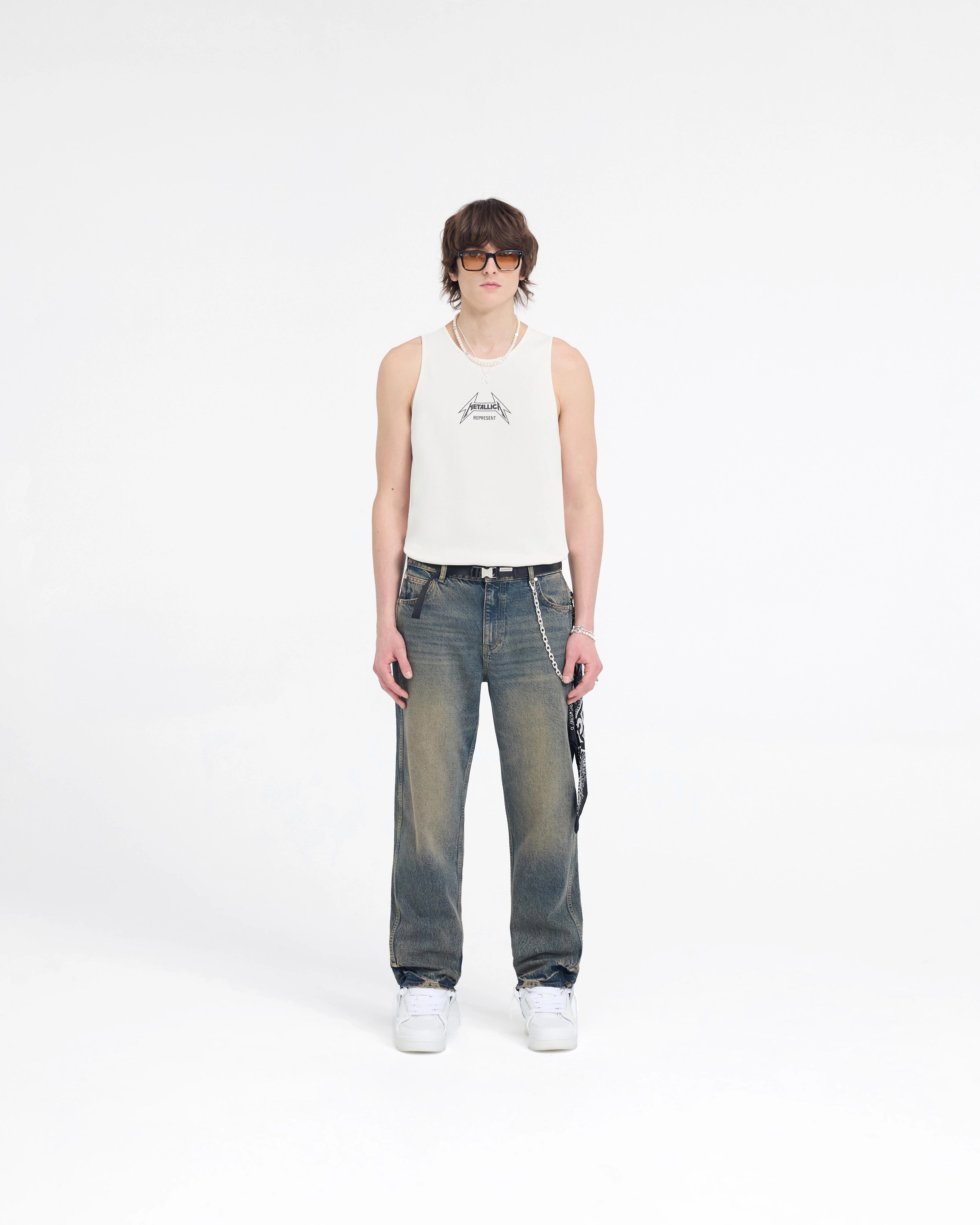 Represent X Metallica Local Crew Vest - Flat White Layer-Friendly