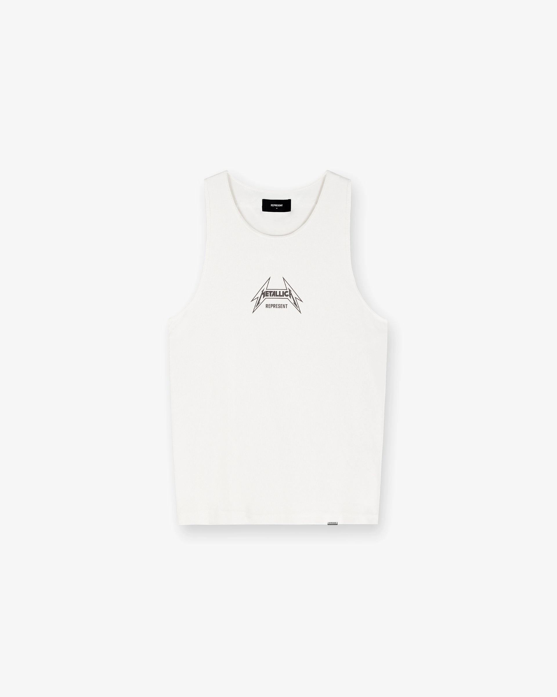 Represent X Metallica Local Crew Vest - Flat White brandable