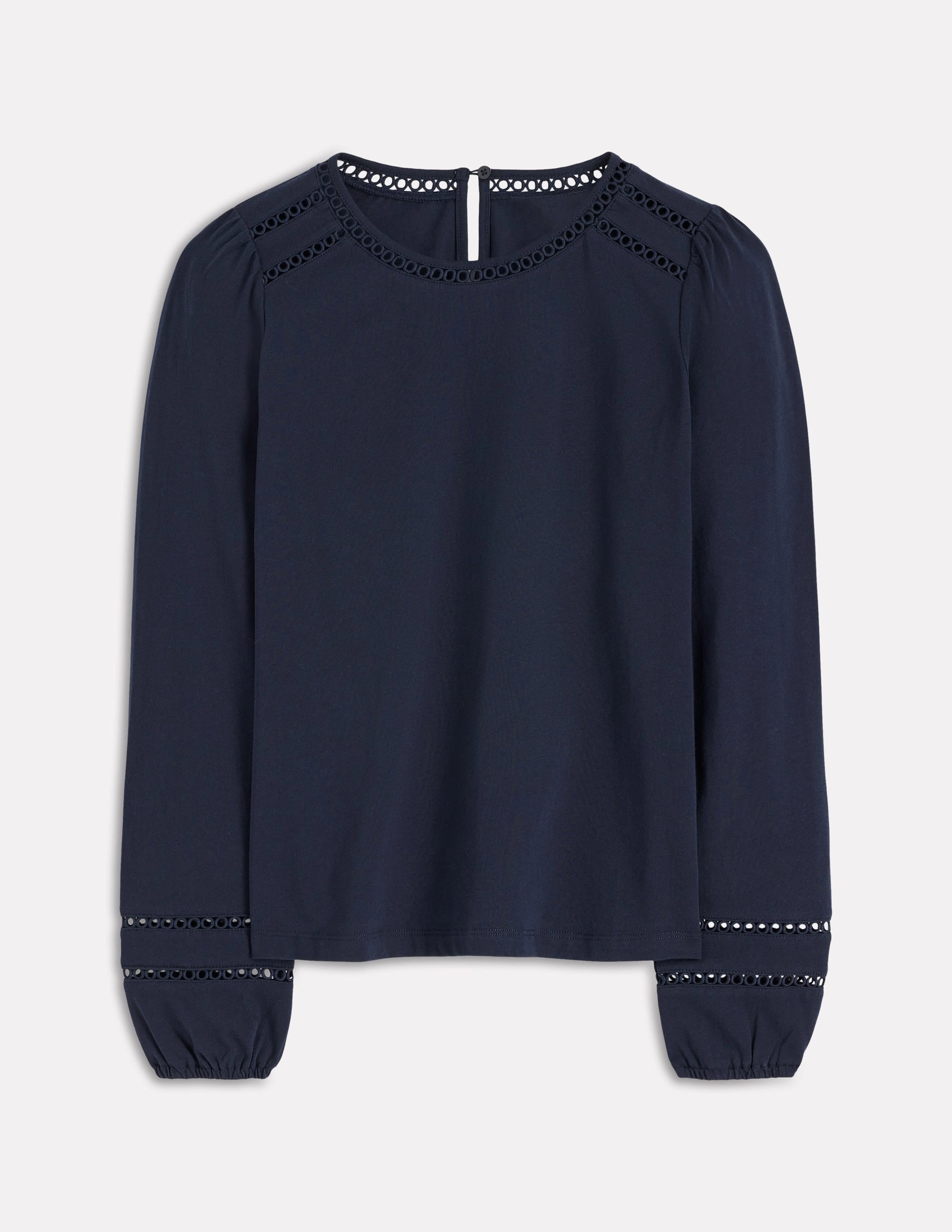 CrossBackDesign Flo Trim Detail Top-Navy