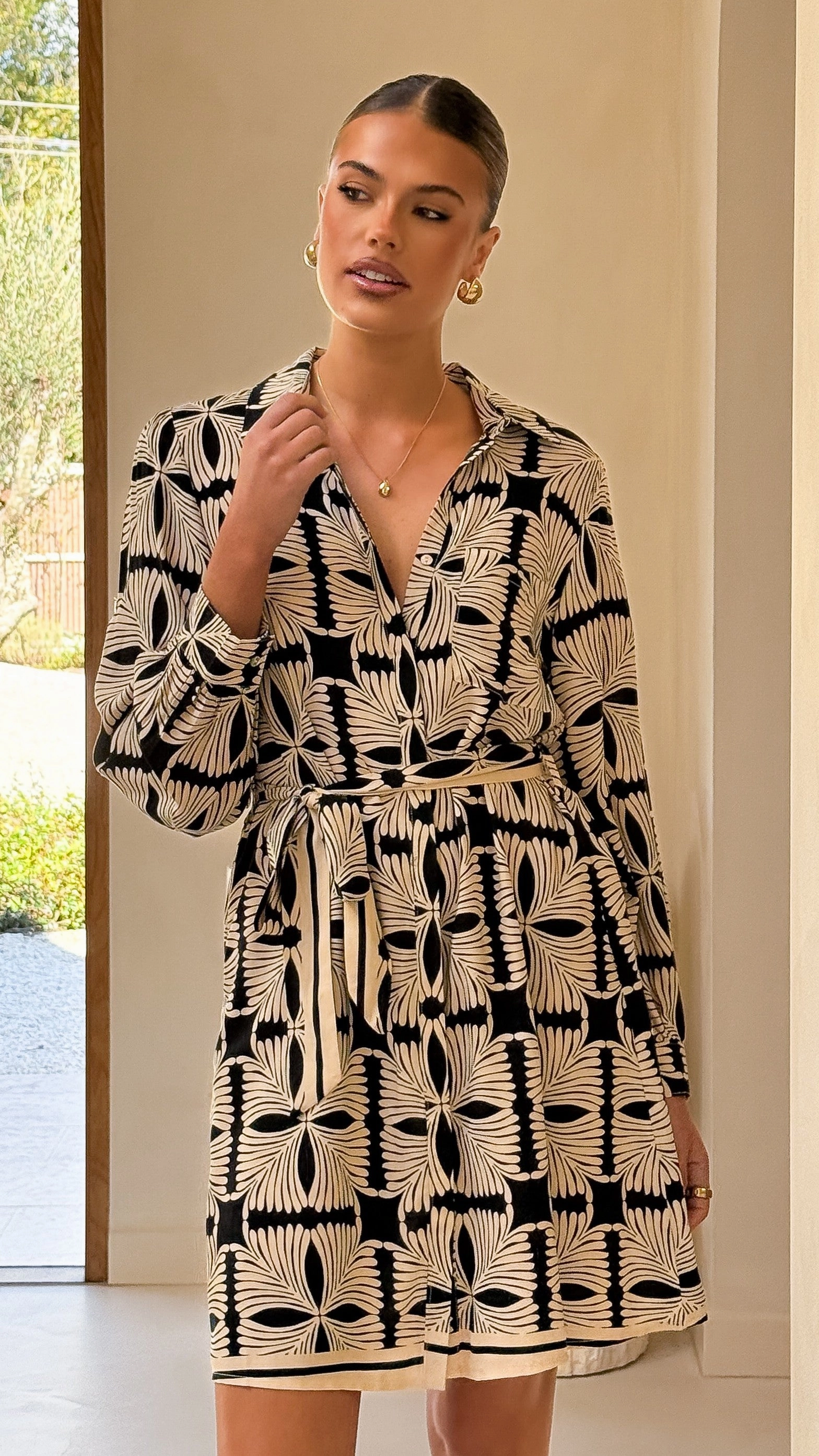 Urban Edge Cozy Layer Xara Dress - Cortana Print