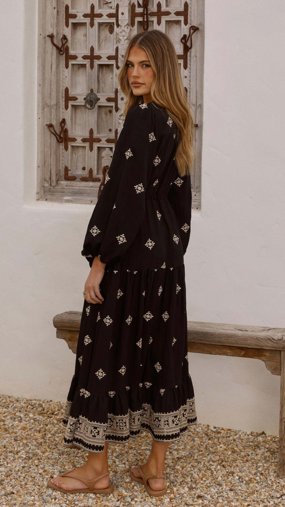 Pure Aesthetic Perfect Layers Ellarose Maxi Dress - Black/Beige
