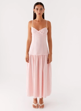 Found You Midi Dress - Pink Feminine fit-and-flare silhouette