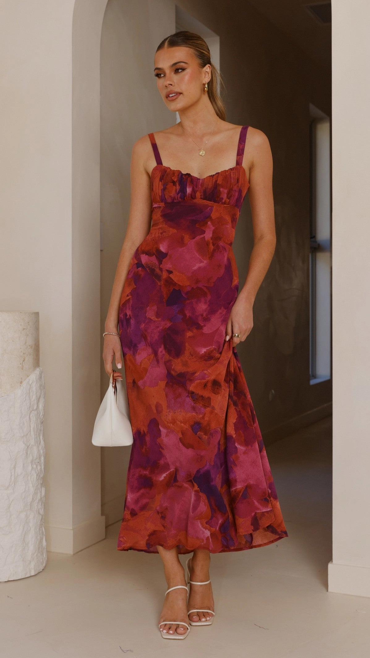 Margo Midi Dress - Dark Rose Sleek and Sleek Ceremony Ready
