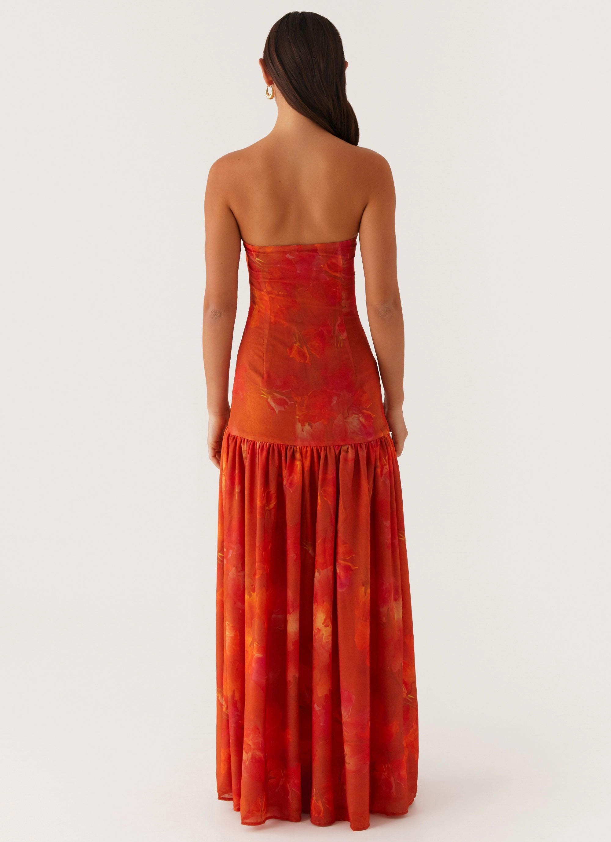Sleek Volume Eden Strapless Maxi Dress - Amber