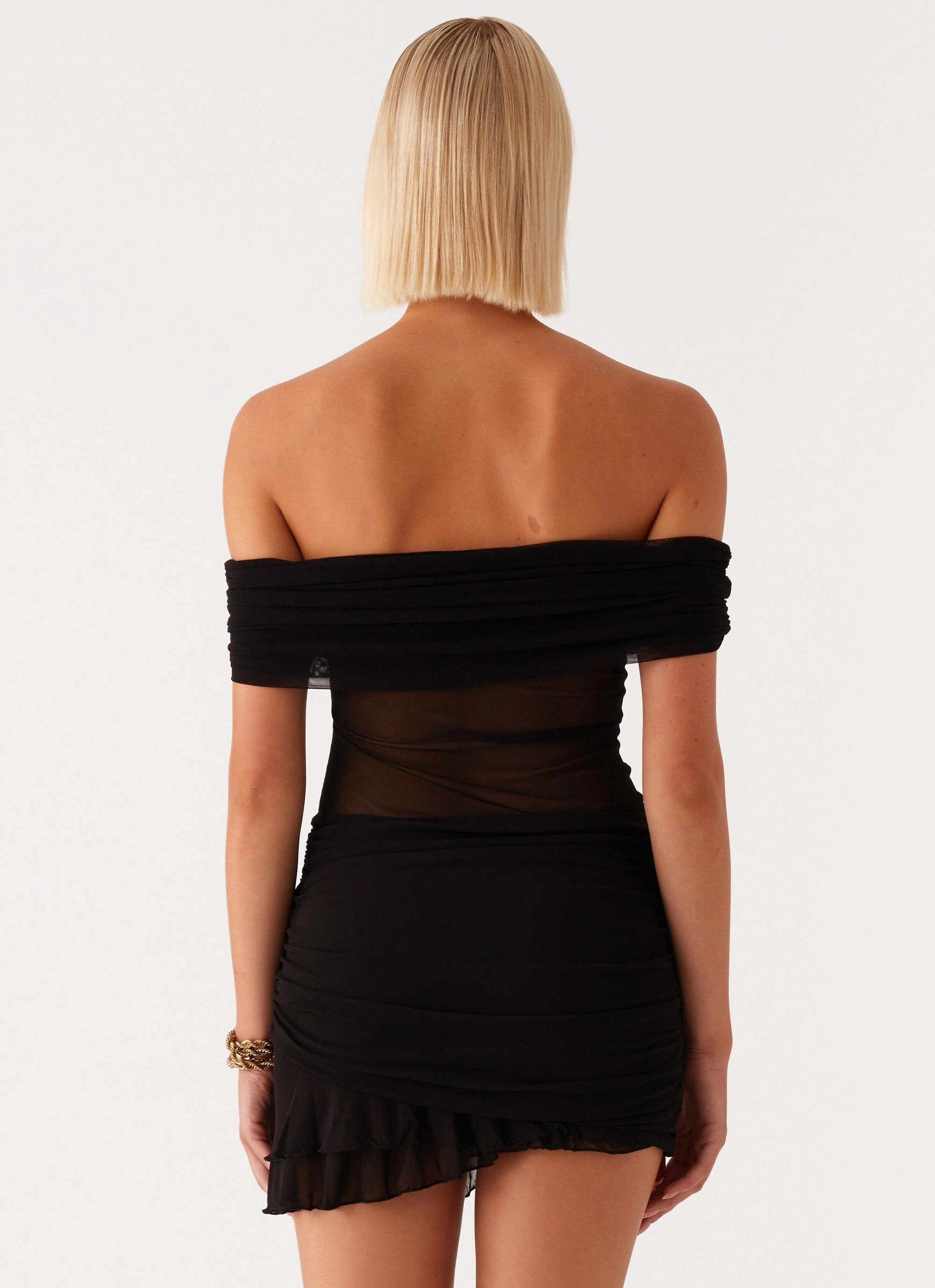 Resort Outfit Nelly Off Shoulder Mini Dress - Black