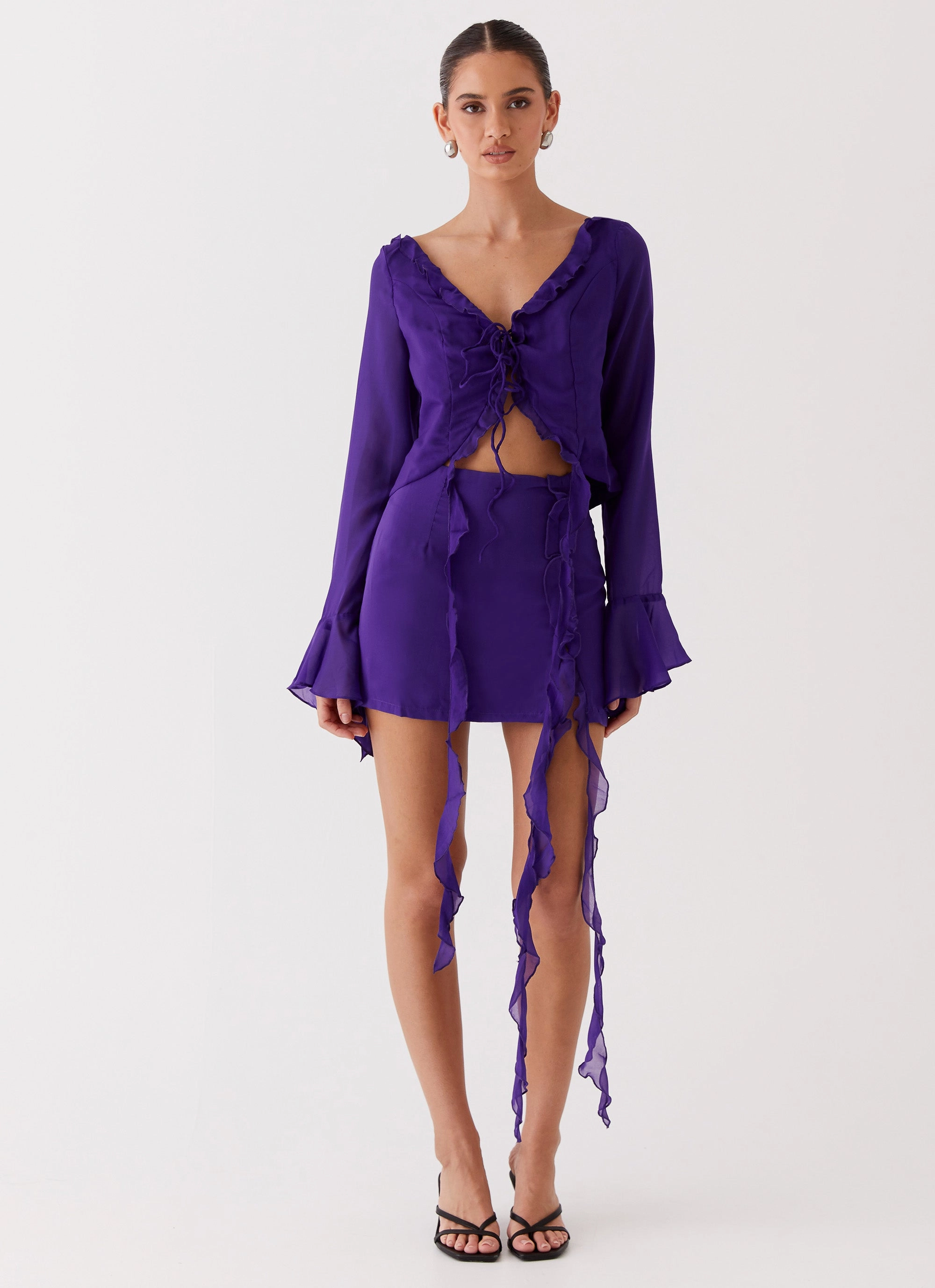 My Favourite Part Mini Skirt - Violet Tailored Cut Retro Style